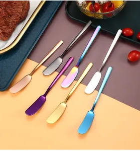 Esparcidores de mantequilla de acero inoxidable 304 en varios colores metálicos de lujo