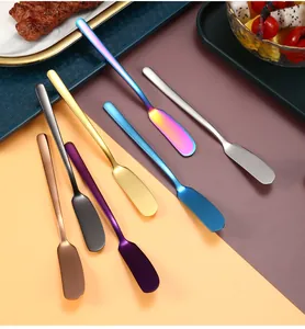 Cuchillos para mantequilla profesionales de acero inoxidable 304 con mango largo y mate