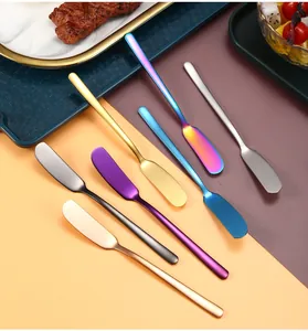 Juego de cuchillos para mantequilla y queso de acero inoxidable 304 de colores vivos