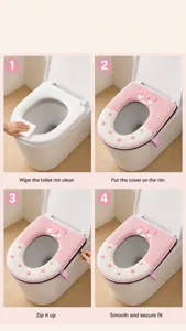 Guida dettagliata all'installazione per copriwater in peluche rosa con cerniera lampo