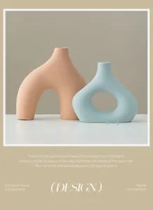Μοντέρνο σετ κεραμικών βάζων Morandi με γεωμετρικά σχήματα για διακόσμηση σπιτιού