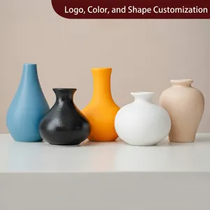 Modern Minimalist Ceramic Vase Set Morandi Multicolor Matte Frosted Flower Vase For Home Living Room Table Decoration Ornaments