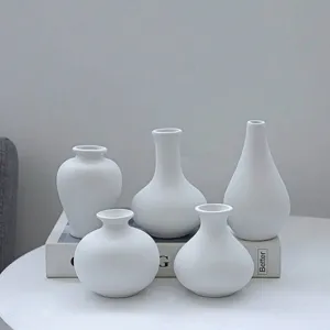 Moderne Minimalistische Keramik Vase Set Matt Mattierte Tischblumenvase Für Wohnkultur Wohnzimmer Büro Eingang Dekoration Geschenk