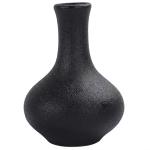 Eleganter minimalistischer schwarzer Keramikvase mit strukturierter matter Oberfläche