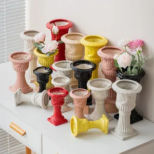 Roman column style ceramic vases in various colors for home and table decoration