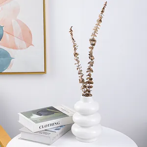 Florero de Cerámica Apilado con Anillo Irregular Minimalista Nórdico Florero Abstracto Forma de Burbuja Decoración de Escritorio para el Hogar Ornamento de Arte