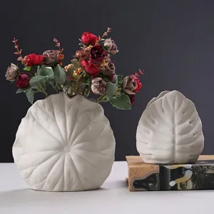 Modern Nordic white ceramic vase set for elegant home decor and flower arrangement