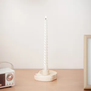 Bougeoir en céramique en forme de pomme de style nordique avec bougie blanche torsadée