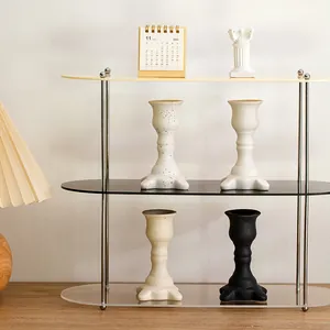 Nordic vintage ceramic candle holders in various colors for minimalist home decor