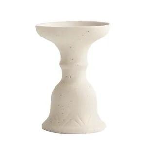 Modern minimalist speckled ceramic candle holder for elegant home decor and dining