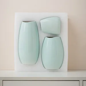 Moderno Vaso in Ceramica Nordico Minimalista Decorativo Porcellana Smaltata Monocromatica Per Soggiorno Casa Ufficio Decorazione