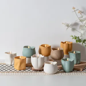 Portacandele in ceramica a forma di tulipano in stile nordico per decorazione