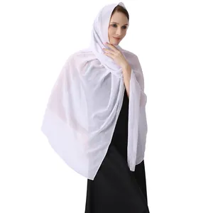 Eleganter weißer Chiffon-Schal mit funkelnden Strasssteinen für Braut- und Abendmode.