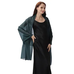 Chal brillante verde oscuro para vestidos de noche y fiestas elegantes