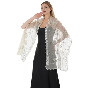 Eleganter Schal mit Schmetterlings-Pailletten für Abendkleider und Hochzeiten