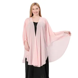 Elegant pink chiffon shawl wrap for bridesmaids and formal evening dresses