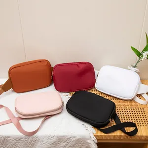 Trendy Solid Color PU Leather Chest Bag For Women Fashion Simple Crossbody Waist Bag Casual Phone Purse Zipper Daily Shoulder Bag