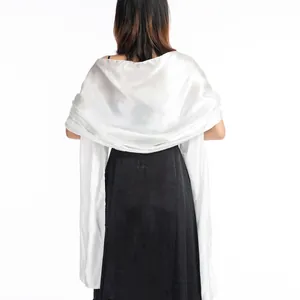 Women Elegant Satin Shawl For Evening Dress Wedding Party Wrap Formal Occasion Solid Color Silky Satin Wrap Scarf Accessory