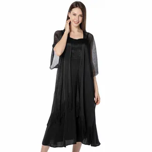 Elegant black metallic shawl for evening gowns and formal wear