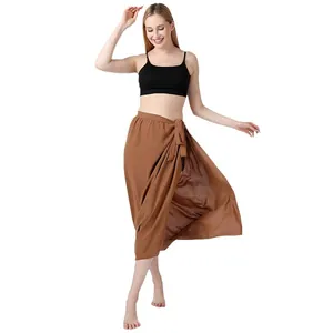 Eleganter brauner einteiliger Wickel-Sarong-Rock für Damen als Strand-Bikini-Cover-up