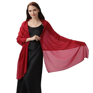 Elegant wine red glittering shawl for evening gown and party dresses