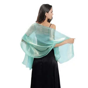 Elegante scialle leggero in garza coreana verde menta per abiti da sera e abbigliamento da festa