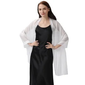 Elegant white sheer evening shawl wrap for bridesmaid and wedding party dresses