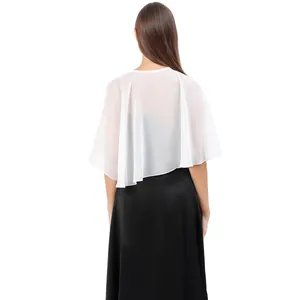 Rückansicht eines leichten weißen Chiffon-Schals für elegante und festliche Abendkleider
