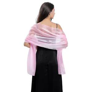 Elegant pink Korean yarn shawl perfect for formal evening dresses and bridesmaid attire