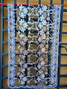 Elegant silver floral sequin lace shawl wrap accessory for wedding and evening dresses