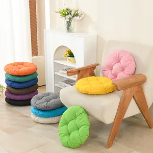 Minimalistisch Rund Einfarbig Plüsch Sitzkissen Gesteppt Esszimmer Stuhlkissen Komfortabel Büro Boden Tatami Kissen Wohnkultur