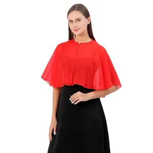 Eleganter roter Chiffon-Schal für formelle Abendkleider oder Brautjungfern, einfarbig
