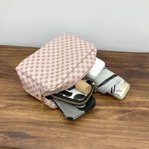 Modische rosa bedruckte Kameratasche kleine quadratische Umhängetasche für Damen Alltag