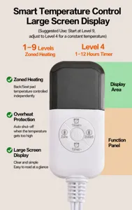 Advanced digital controller for electric heating seat pad with dual-zone settings