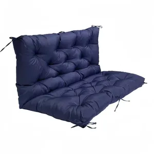 Cuscino per panca da esterno ispessito blu scuro con design trapuntato e tessuto impermeabile