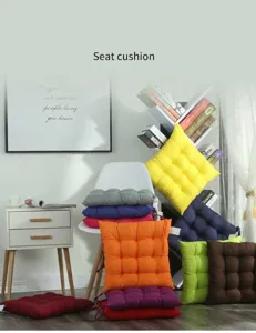 Detailed macro view of multi-colored thickened brushed seat cushions in a modern home setting