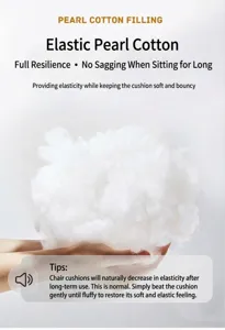 Detail showing soft and resilient pearl cotton filling for chair cushions.