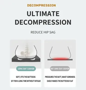 Anatomical comparison showing pressure relief benefits of using an ergonomic seat cushion