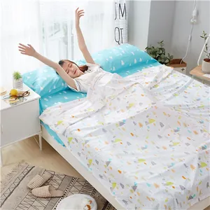 Pure cotton portable travel sleeping bag liner set for hotel hygiene and comfort