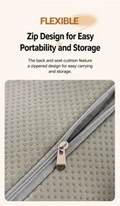 Close-up view of the seam zipper design on a heated seat cushion