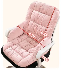 Dimensiones detalladas del cojín de silla calefactado rosa con medidas 48x55x45cm