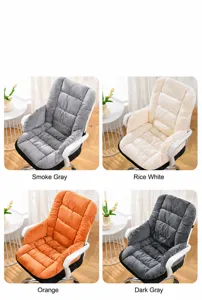 Integrated heated seat cushion and backrest available in gray, white, and orange colors.