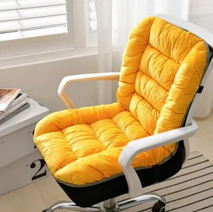 Integrated Electric Heated Chair Cushion Backrest Soft Plush Warm Seat Pad For Office Desk Student Modern Solid Color Chair Mat