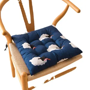 Cojín cuadrado para silla azul marino con lindo estampado de ovejas para hogar y oficina