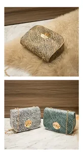 Mini borse quadrate zebrate alla moda con eleganti catene dorate e chiusure rotonde.