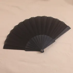 Effen Kleur Vouwwaaier Plastic Ribben Stof Handwaaier Voor Bruiloft Feest Optreden Reclame Promotie Evenement Decoratieve Draagbare Waaier