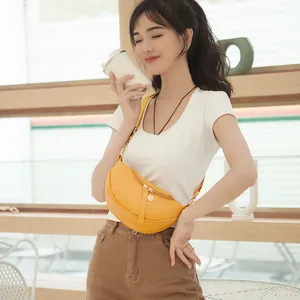 Fashionable yellow stone pattern PU leather saddle bag for women crossbody style