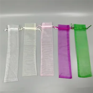 Bolsa de Regalo de Organza de 23CM con Cordón para Fiesta de Boda Funda Protectora para Abanico Plegable