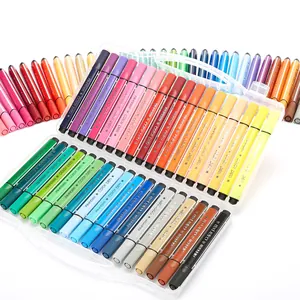 Washable Watercolor Markers For Kids Drawing triangular Barrel Multicolor Pens Set Students Art Graffiti Markers With Case