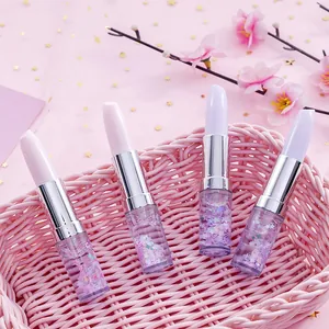 Bolígrafos creativos con forma de lápiz labial y purpurina de estrellas en rosa